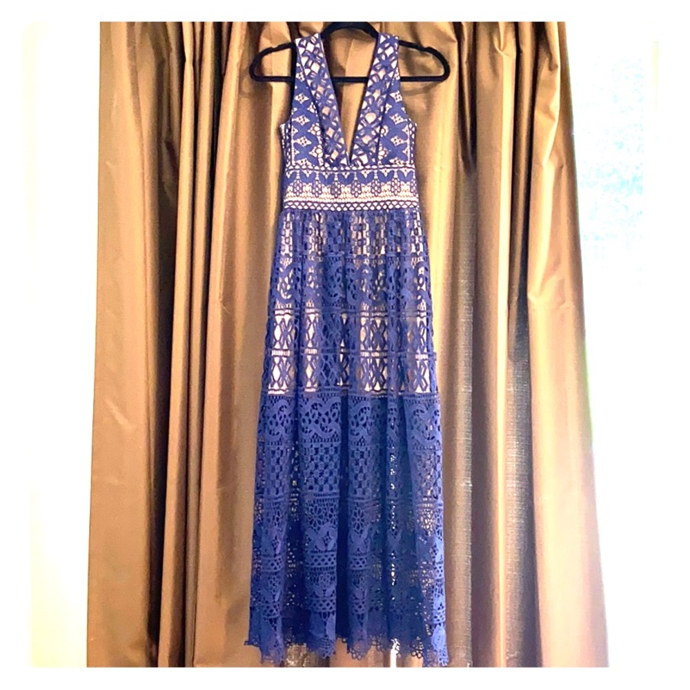 Blue lace dress